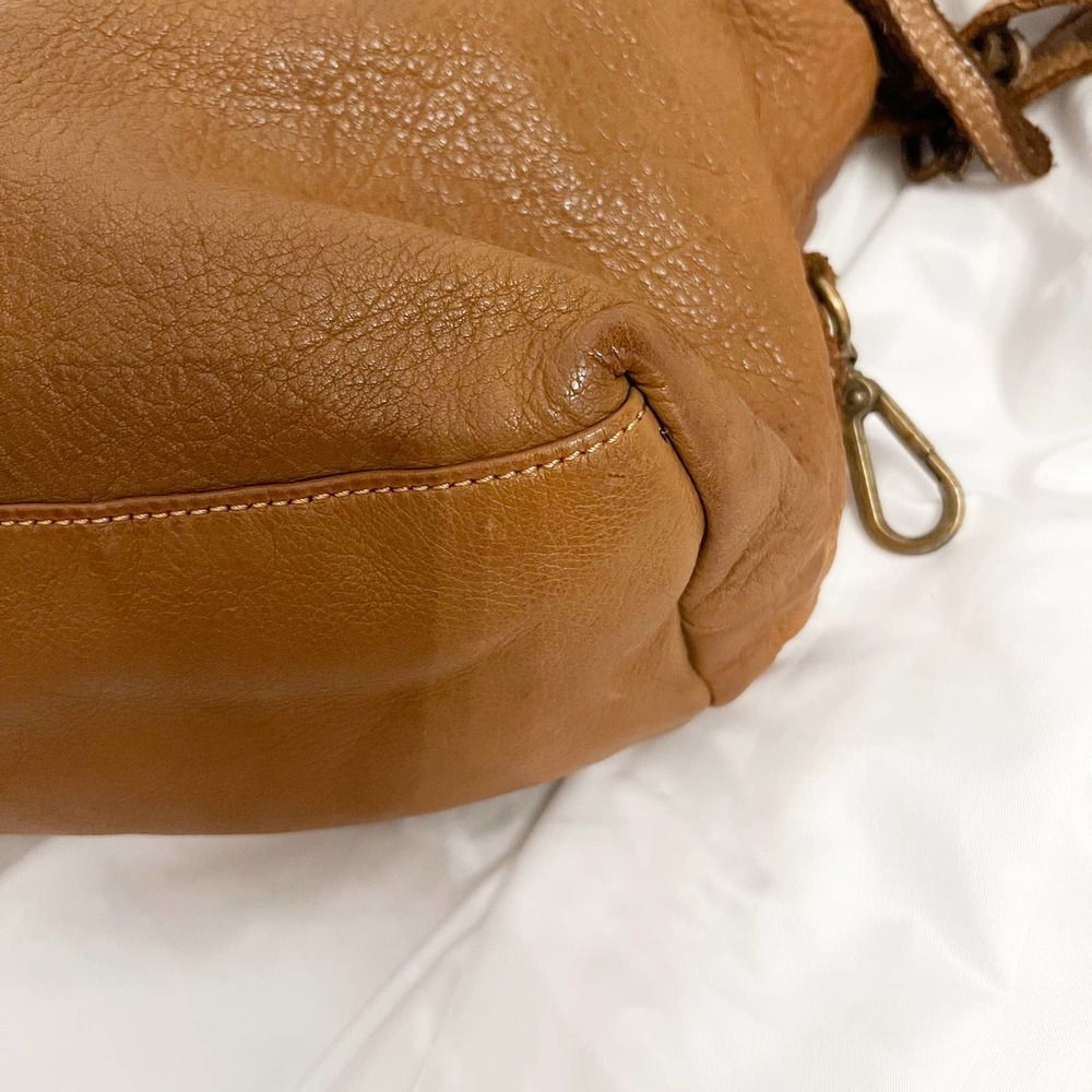 Lucky Brand Y2K Vintage 2000s Chevron Leather Tan Handbag Strap - Picture 8 of 16